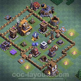 Diseño de aldea con Taller del Constructor nivel 4 Copiar - Perfecta COC Clash of Clans Base + Enlace - (#1)