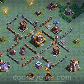 Diseño de aldea con Taller del Constructor nivel 4 Copiar - Perfecta COC Clash of Clans Base + Enlace - (#12)