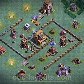 Diseño de aldea con Taller del Constructor nivel 4 Copiar - Perfecta COC Clash of Clans Base + Enlace - (#16)