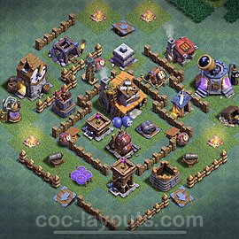 Diseño de aldea con Taller del Constructor nivel 4 Copiar - Perfecta COC Clash of Clans Base + Enlace - (#2)