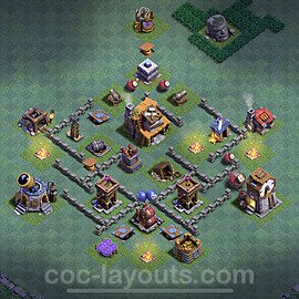 Best Builder Hall Level 4 Anti Everything Base with Link - Copy Design - BH4 - #24