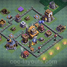 Diseño de aldea con Taller del Constructor nivel 4 Copiar - Perfecta COC Clash of Clans Base + Enlace - (#31)