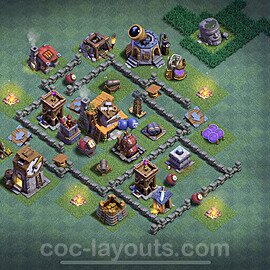 Diseño de aldea con Taller del Constructor nivel 4 Copiar - Perfecta COC Clash of Clans Base + Enlace - (#34)