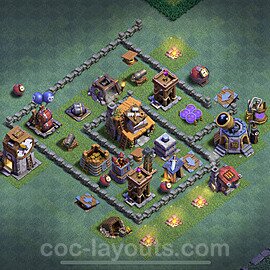 Diseño de aldea con Taller del Constructor nivel 4 Copiar - Perfecta COC Clash of Clans Base + Enlace - (#36)