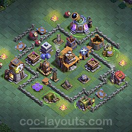 Diseño de aldea con Taller del Constructor nivel 4 Copiar - Perfecta COC Clash of Clans 2023 Base + Enlace - (#44)
