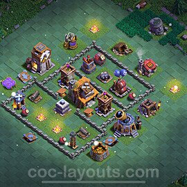 Best Builder Hall Level 4 Max Levels Base with Link - Copy Design 2024 - BH4 - #46