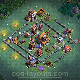 Best Builder Hall Level 4 Anti 2 Stars Base with Link - Copy Design 2024 - BH4 - #47