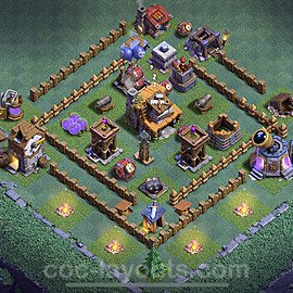 Diseño de aldea con Taller del Constructor nivel 4 Copiar - Perfecta COC Clash of Clans Base + Enlace - (#6)