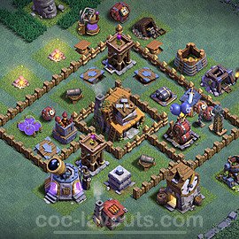 Diseño de aldea con Taller del Constructor nivel 4 Copiar - Perfecta COC Clash of Clans Base + Enlace - (#8)