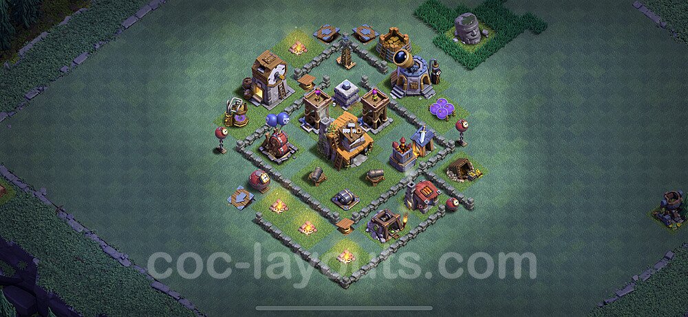 Best Builder Hall Level 4 Anti 2 Stars Base with Link - Copy Design - BH4 - #33