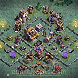 Best Builder Hall Level 5 Anti 3 Stars Base with Link - Copy Design - BH5 - #30