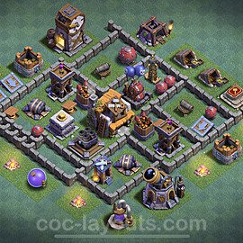 Best Builder Hall Level 5 Anti 3 Stars Base with Link - Copy Design - BH5 - #5