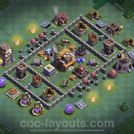 Diseño de aldea con Taller del Constructor nivel 5 Copiar - Perfecta COC Clash of Clans 2023 Base + Enlace - (#59)