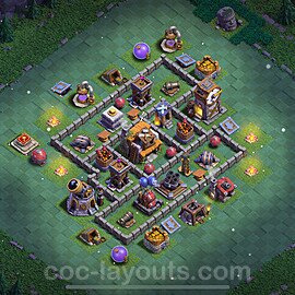 Best Builder Hall Level 5 Anti 3 Stars Base with Link - Copy Design 2024 - BH5 - #62