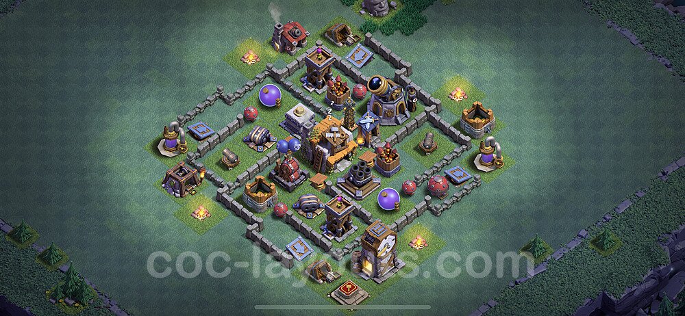 Best Builder Hall Level 5 Anti 3 Stars Base with Link - Copy Design - BH5 - #51