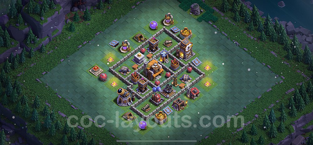 Best Builder Hall Level 5 Anti 3 Stars Base with Link - Copy Design 2024 - BH5 - #62
