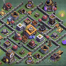 Best Builder Hall Level 6 Anti 2 Stars Base with Link - Copy Design - BH6 - #11