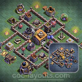Best Builder Hall Level 6 Anti 3 Stars Base with Link - Copy Design 2023 - BH6 - #34