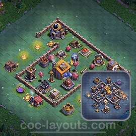 Best Builder Hall Level 6 Anti 3 Stars Base with Link - Copy Design 2024 - BH6 - #43
