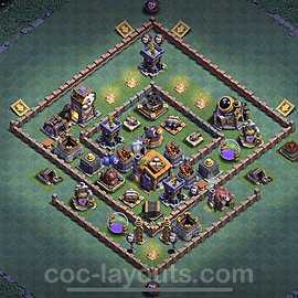 Diseño de aldea con Taller del Constructor nivel 7 Copiar - Perfecta COC Clash of Clans Base + Enlace - (#1)