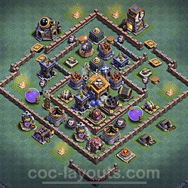 Diseño de aldea con Taller del Constructor nivel 7 Copiar - Perfecta COC Clash of Clans Base + Enlace - (#17)