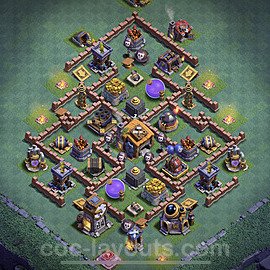 Diseño de aldea con Taller del Constructor nivel 7 Copiar - Perfecta COC Clash of Clans Base + Enlace - (#19)