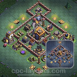Diseño de aldea con Taller del Constructor nivel 7 Copiar - Perfecta COC Clash of Clans 2023 Base + Enlace - (#34)