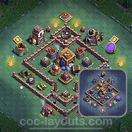 Best Builder Hall Level 7 Anti 2 Stars Base with Link - Copy Design 2024 - BH7 - #47