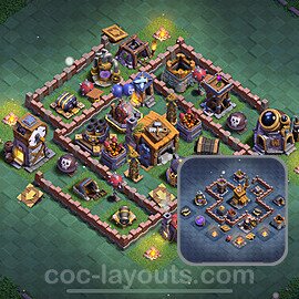 Best Builder Hall Level 7 Anti 2 Stars Base with Link - Copy Design 2024 - BH7 - #49