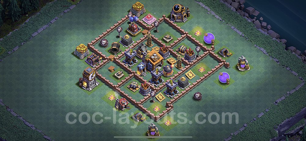 Best Builder Hall Level 7 Anti 2 Stars Base with Link - Copy Design - BH7 - #24
