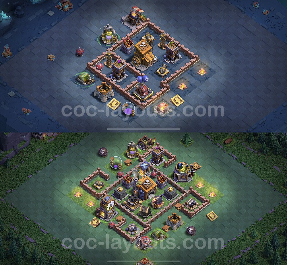 Best Builder Hall Level 7 Anti 3 Stars Base with Link - Copy Design 2023 - BH7 - #37