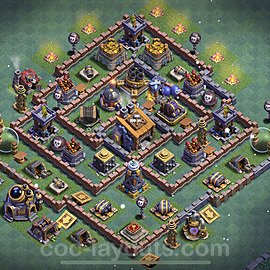 Best Builder Hall Level 8 Anti 3 Stars Base with Link - Copy Design - BH8 - #14