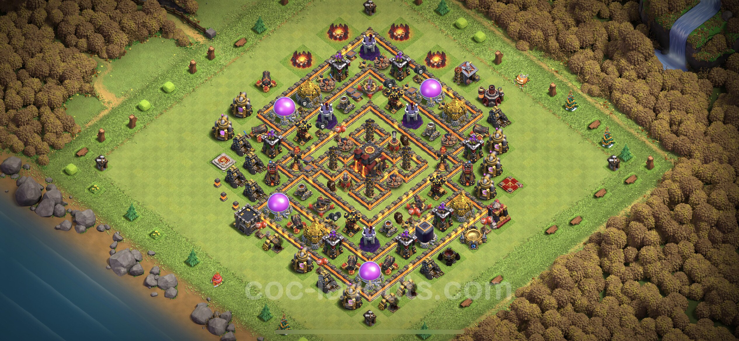 Best Anti Stars Base Th With Link Hybrid Town Hall Level Base