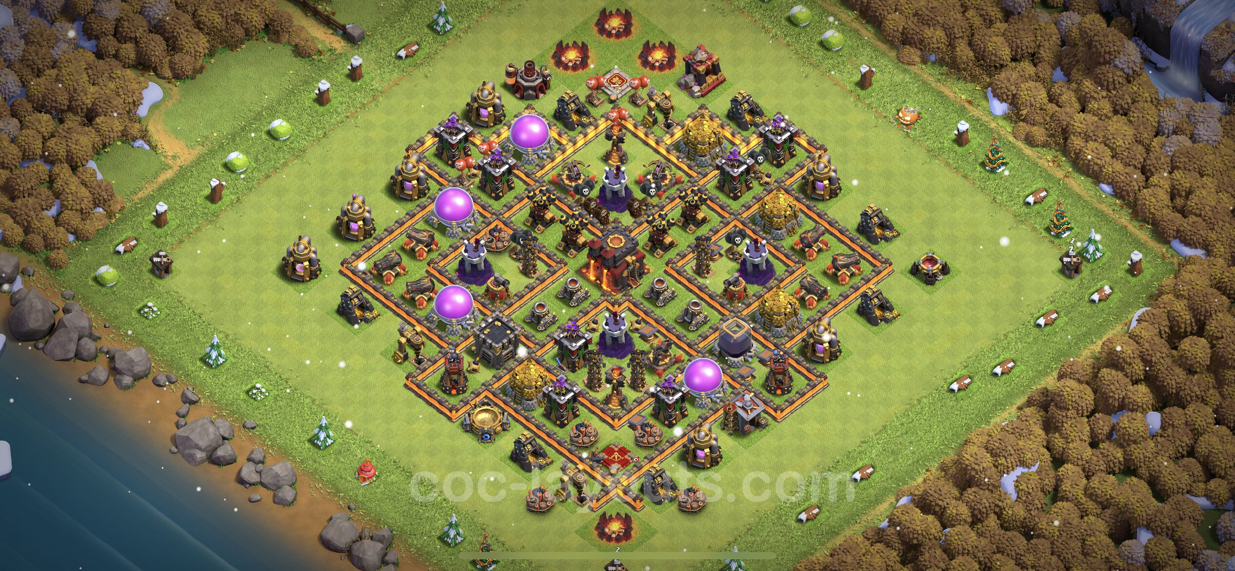 Trophy Defense Base Th With Link Anti Everything Hybrid Clash