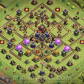 TH10 Anti 2 Stars Base Plan with Link, Legend League, Copy Town Hall 10 Base Design 2023, #160