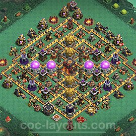 Base plan TH10 (design / layout) with Link, Anti 3 Stars for Farming, #187