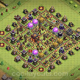 Base plan TH10 (design / layout) with Link, Anti 3 Stars, Hybrid for Farming, #188