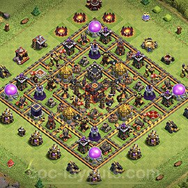 Base plan TH10 (design / layout) with Link, Anti 2 Stars, Hybrid for Farming 2023, #211
