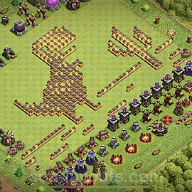 TH10 Funny Troll Base Plan with Link, Copy Town Hall 10 Art Design 2023, #1