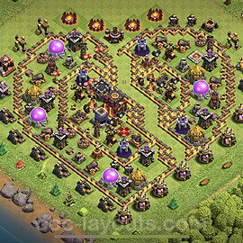 TH10 Funny Troll Base Plan with Link, Copy Town Hall 10 Art Design 2023, #14