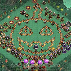 TH10 Funny Troll Base Plan with Link, Copy Town Hall 10 Art Design, #19