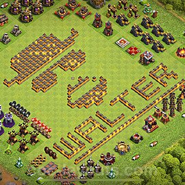 TH10 Funny Troll Base Plan with Link, Copy Town Hall 10 Art Design 2024, #31