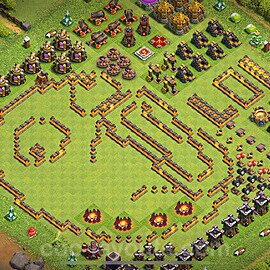 TH10 Funny Troll Base Plan with Link, Copy Town Hall 10 Art Design 2024, #33