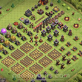 TH10 Funny Troll Base Plan with Link, Copy Town Hall 10 Art Design 2023, #6