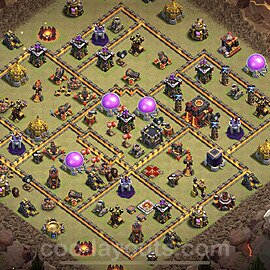 Die Maximal Clan War Base RH10 + Link, Anti 3 Sterne 2024 - COC Rathaus Level 10 Kriegsbase (CK / CW) - #137