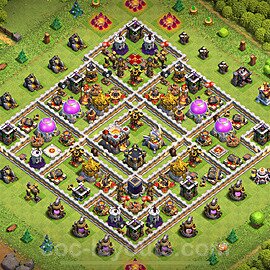 Anti Everything TH11 Base Plan with Link, Hybrid, Copy Town Hall 11 Design 2024, #105
