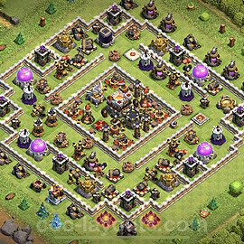 Anti GoWiWi / GoWiPe TH11 Base Plan with Link, Hybrid, Copy Town Hall 11 Design 2023, #36