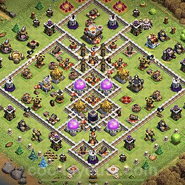Base plan TH11 (design / layout) with Link, Anti Everything, Hybrid for Farming, #42