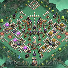 TH11 Funny Troll Base Plan with Link, Copy Town Hall 11 Art Design, #20