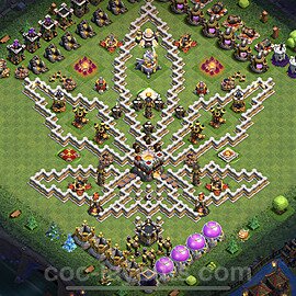 TH11 Funny Troll Base Plan with Link, Copy Town Hall 11 Art Design 2023, #22